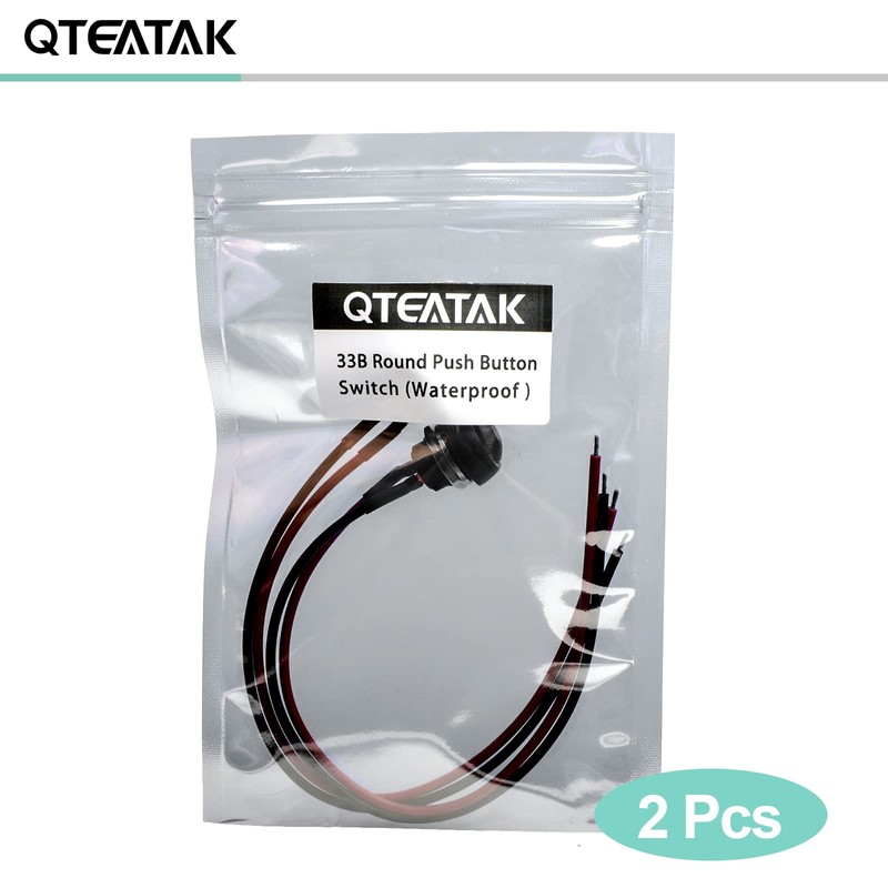 QTEATAK 1/2"(12mm) Pre-Wired Mounting Hole On/Off Mini Round Waterproof Momentary