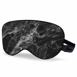VNWOALU Vnwoalu Black Marble Sleep Eye Mask Abstract Grunge Liquid Men Women Sleep Mask with Adjustable Strap Eye Cover Eye Shade for Travel, Nap,Meditation