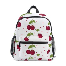 Bardic Toddler Kids Backpack Cute Cherry Pattern 12 Inch Preschool Backpack School Bag Mini Casual Daypack for Boy Girl