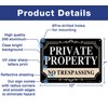 No Trespassing Signs Private Property,(2 Pack)10x7 Inch Rust Free Aluminum