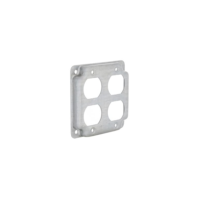 Hubbell-Raco 907C 2 Duplex Receptacles 4-Inch Square Exposed Work Cover,