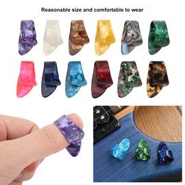 Púa De Pulgar Para Guitarra, Púas De Dedo De Celuloide Planas Coloridas Kit De Selección De Pulgar Tocar La Guitarra Accesorios Para Instrumento De Cuerda Principiantes