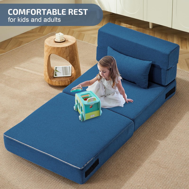 SUYOLS Folding Sofa Bed with Pillow- Convertible Chair Floor Couch