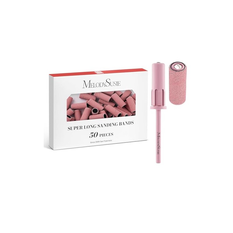 MelodySusie 50 Pieces Extra Long Sanding Sleeves for Nail Drills
