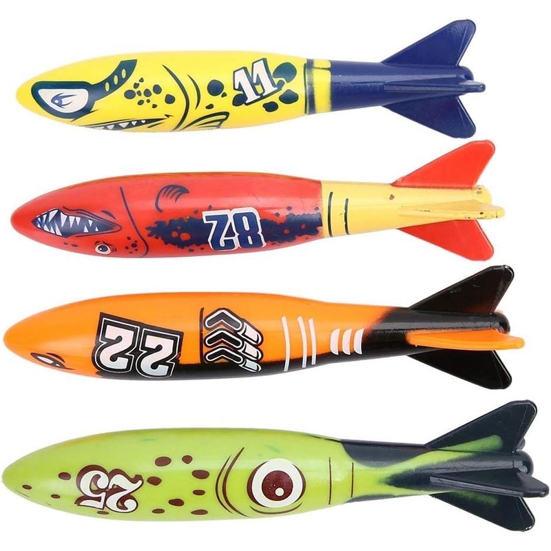 Uadme 4 Pcs Underwater Torpedo Rocket Throwing Swimming Diving Game
