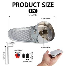 eModwey 40mm Universal Single Lever Tap Handle Silver with Screw, Suitable for Hot and Cold Water, Kitchen and Bathroom Taps, Replacement Part with Easy Installation