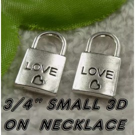 Fashion Jewelry smalL LOCK LOVE HEART Charm On 22" 925 Sterling Silver Snake Necklace Women Girl