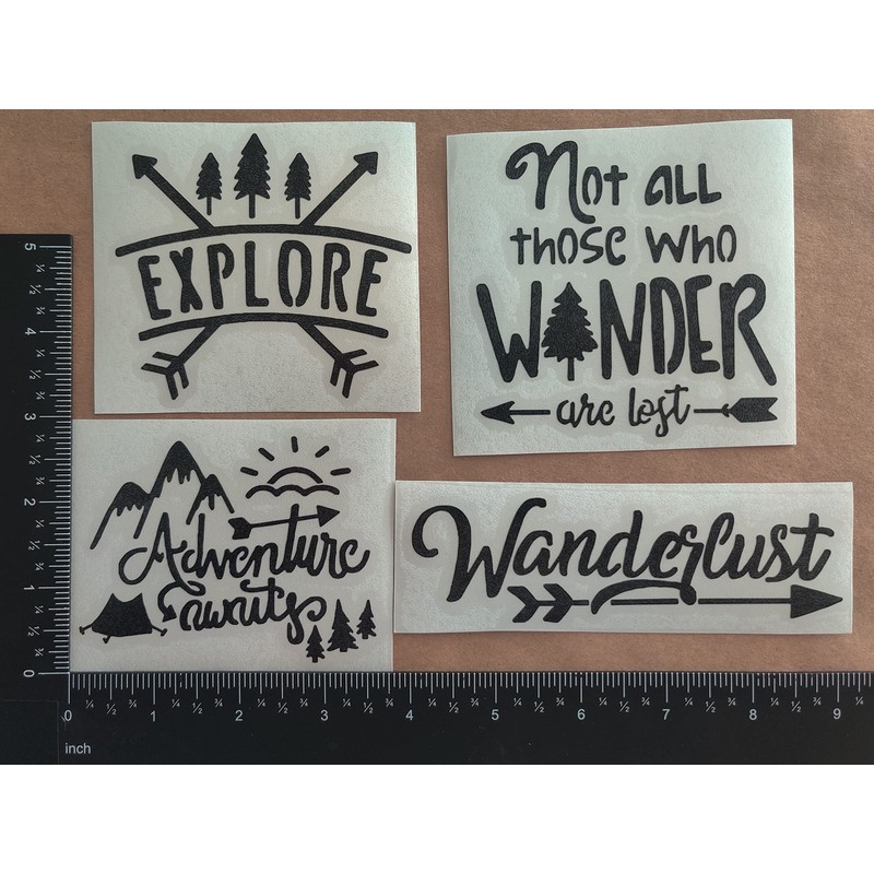 Explore Decal 4 Pack: Adventure Awaits, Not All Those Who