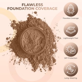 Cocoa Shade Foundation (30g Full Size Sifter Jar) Matte Mineral Makeup Loose Powder Foundation – Full Coverage, Natural Finish, Noncomedogenic, SPF 30