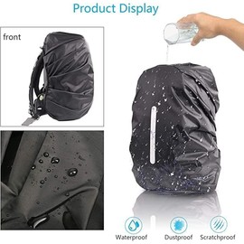 TAGNEFLOR Funda Impermeable para Mochila,2 Fundas Impermeables para la Lluvia para Mochila con Tira Reflectante,para Campismo,Ciclismo al Aire Libre,Senderismo,montañismo (Negro+Verde)