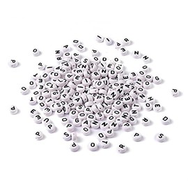 Handicraft Emporium | Flat Round Alphabet Acrylic Beads | Approx 50g | A to Z Mixed Letters