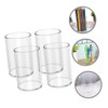 Gadpiparty 4Pcs Clear Makeup Brush Holder Transparent Round Storage Cups