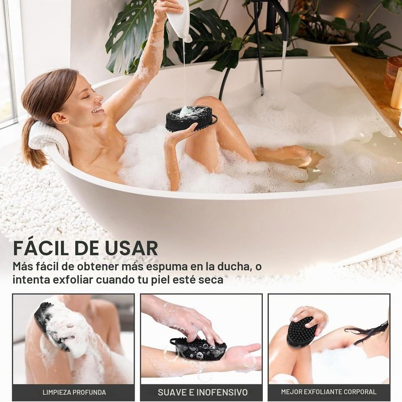 4 pcs Cepillo de Baño de Silicona, Cepillo Corporal de