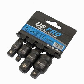 US PRO US PRO Tools 4 Piece Impact Adaptor Set 1/4" 3/8" 1/2" Step up/Down Reducer 3504