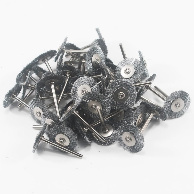 Inovsolid 50 Pcs T Shape Wire Brush Set 1/8'' Shank