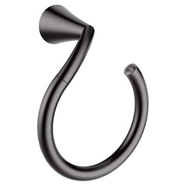 Moen YB2386BL Glyde -Towel Ring, Matte Black