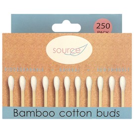 100% Biodegradable Natural Bamboo Cotton Tips - Pack of 250 Eco-Friendly Cotton Swabs