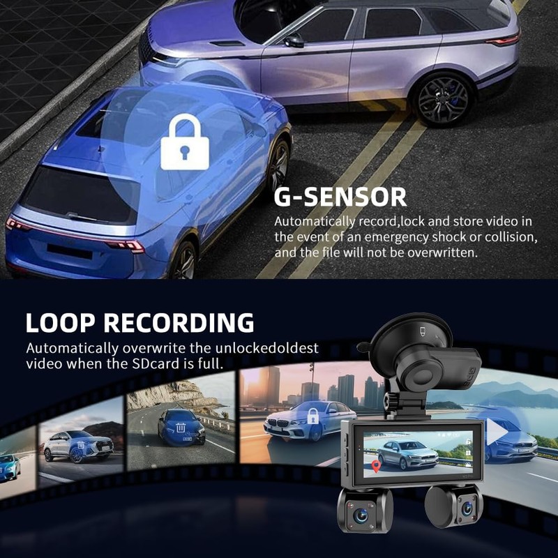 4K Quad Dash Cam - Built-in GPS & WiFi -