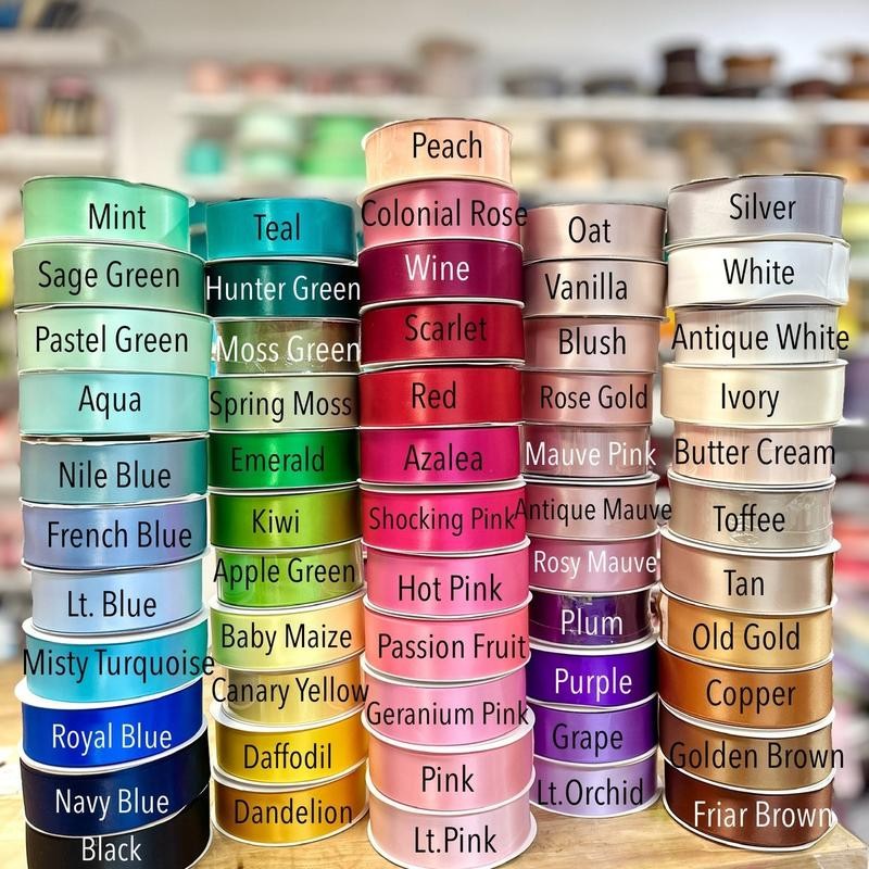 Satin Ribbon 50 yards Single Face Ribbon 1.5”:_Black