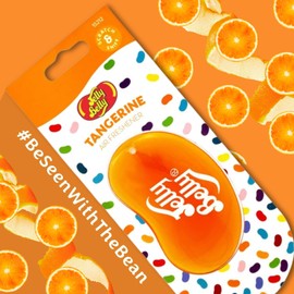 Jelly Belly Car Air Freshener, 3D Gel, 30 Day Long Lasting Fragrance, Orange Hanging Car Scent Accessory - Tangerine 6 Pack