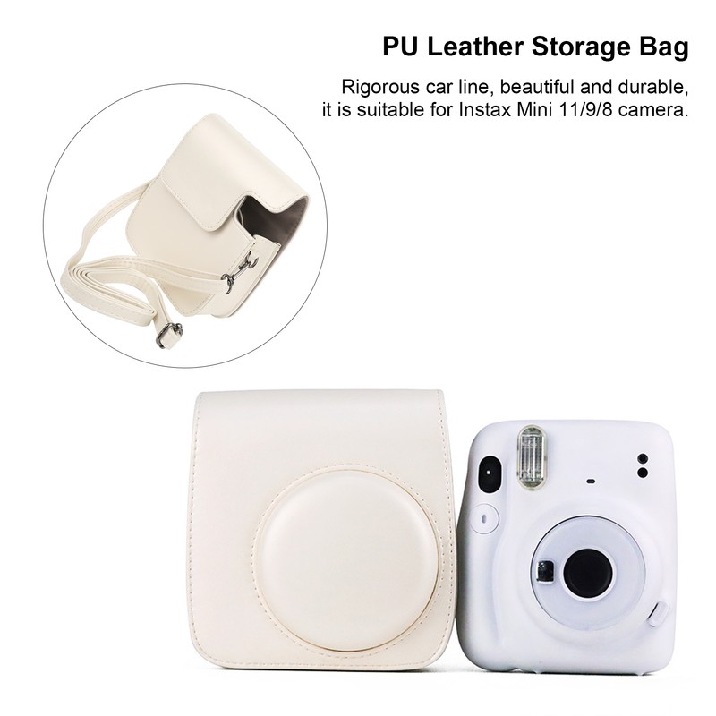PU Leather Case Bag with Adjustable Shoulder Strap for Instax