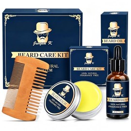 Kit de Cuidado de Barba para Hombres, Set de Aseo y Crecimiento.