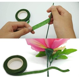 Bessy shop Florist Tape, 2 Rolls Dark Green Floral Tape Flower Tape 12mm Width 90 Feet/Roll Dark Green Flower Tape for Bouquet Stem Wrapping and Florist Craft Projects.