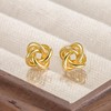 Chunky Gold Knot Earrings for Women Gold Geometric Drop Dangle