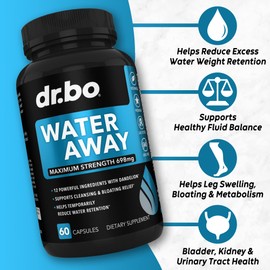 DR. BO Water Pills Diuretics & Lymphatic Drainage Supplements - Natural Away Pills Water Retention & Organic Lymphatic Support Liquid Drops Cleanse - Fluid & Lymph System Support Supplement Detox