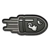 Angry Flying Bullet Subdued Grey PVC Rubber Patch [Hook Fastener]