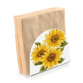 Napkin Holder Sunflower Crystal Clear Acrylic Napkin Holders, Paper Napkin Holder Dining Table Dispenser for Kitchen Restaurant Home Decor Bar Accessories