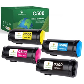 YUANQIMM VersaLink C500 C505 Toner Cartridge Remanufactured for Xerox C505 C505S C505X C500 C500N C500DN High Capacity for 106R03862 106R03863 106R03864 106R03865 Toner Cartridge (B/C/M/Y,4-Pack)