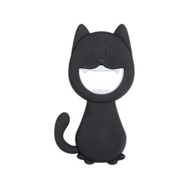 balvi Bottle Opener Katy Colour Grey in the Shape of a Cat Magnetic Made of PVC/Metal