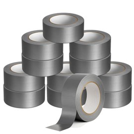 AISIMEE 12-Pack 9 Mil Duct Tape Heavy Duty Waterproof, 1.88inch X 30yards Sliver Duct Tape Bulk,Strong Adhesive Flexible, No Residue, Easy Tear by Hand, All-Weather, for Indoor & Outdoor Repairs