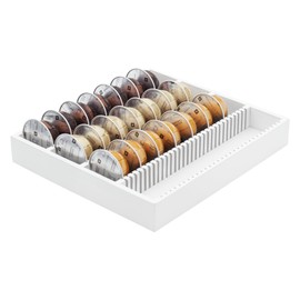 MinBoo Bamboo Coffee Capsule Storage Drawer Tray, Bamboo Drawer Insert Organizer Holds Coffee Pods, Compatible with Vertuoline Capsules, Suitable for Kitchen, Home, Office,White