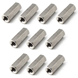 M8x13x30 Long Hex Coupling Nut 304 Stainless Steel Round Rod Coupling Nut (Pack of 10)