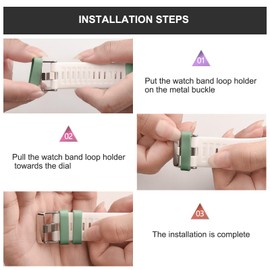 6 Pcs Strap Loop for Garmin Forerunner 255, 265, Venu 2/Venu 3/Vivoactive 4, 22mm Lock Ring Replacement Watch Band Ring Smartwatch Keeper Green