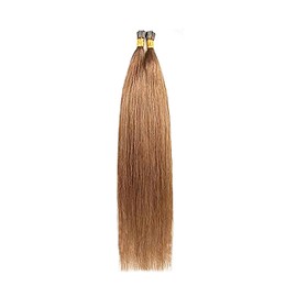 XUANHEFA Human Hair I TIP Tip Extensions Remy Hair Color Wig Extensions 50pcs (6#, 20inch 50cm)