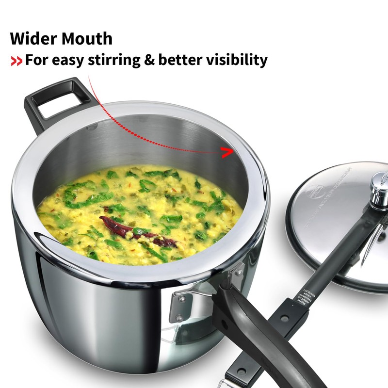 HAWKINS Triply Stainless Steel Pressure Cooker, Inner Lid Cooker, (HSST45)