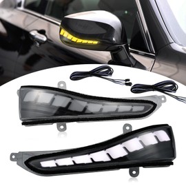 BINQIGOO LED Side Mirror Marker Light for Infiniti Q50 Q60 Q70 QX50 QX60 Indicator Lamps DRL Dynamic Turn Signal Upgraded Mirror LED Blinker Replacement (Clear lens)