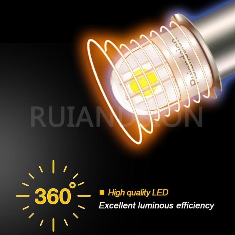 Ruiandsion P13.5S LED Bulb 6V Non Polarity White 200LM for