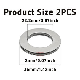 Runseaway 2 Sets NTA1423 Thrust Needle Roller Bearings with Washers, Thrust Bearings for Lawn Tractor, Industrial Machinery, Smooth Low-Friction Rotation 22.2mm ID,36mm OD, 2mm Width