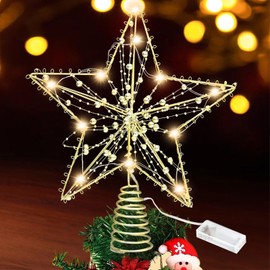 Christmas Tree Top Star, Christmas Tree Topper, Glittering Christmas Decoration LED Christmas Tree Topper, Christmas Tree Topper Glitter for Christmas Tree Decorations Festive Christmas at Home