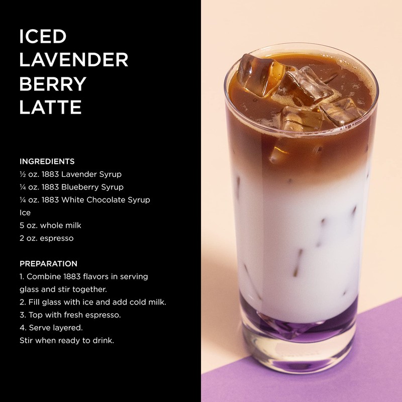 1883 Lavender Syrup for Drinks, Made in France, 1 Liter