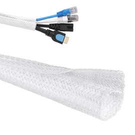 YFFSFDC Braided Cable Sleeving, Cable Protection Sleeve, Total Length Approx. 1.8 ft (3 m), Inner Diameter 0.5 inches (13 mm), Cable Storage Sleeve, Insulated, Dustproof, High Temperature, Abrasion