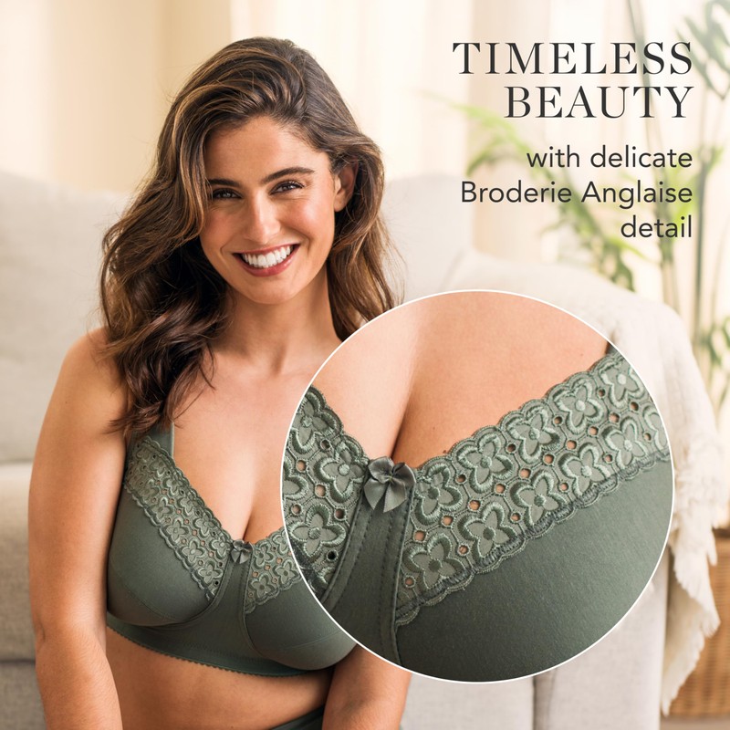 Miss Mary of Sweden Broderie Anglaise Women's Non-Wired Comfort Cotton