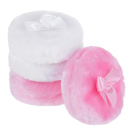 Sibba 4Pcs Large Fluffy Powder Puff, 4 Inch Ultra Soft Washable Reusable Velour Face Body Powder Puff Loose Powder Puffs Wet Dry Makeup Tool