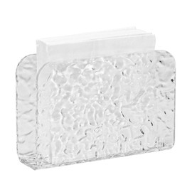 LELE LIFE Acrylic Napkin Holder for Table, Crystal Clear Cocktail Napkin Holder for Kitchen Dinner Christmas, Modern Stone Pattern Napkin Dispenser