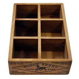 Dulton CH14-H521NT 6-Part, Wooden Box, Convincing Antique Feel and Easy to Use, Parts Stocker, Container, Wooden Box, Storage, Height 2.6 inches (65 mm), Width 6.7 inches (170 mm), Depth 9.6 inches (245 mm)