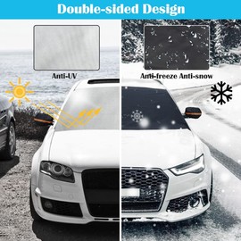 Windscreen Cover Car Sun Shade Cover Front Car Protects from UV, Ice, Snow, Sun, Rain for Summer Winter, Car Windscreen Protector, Windscreen Protector, 210 x 125 cm